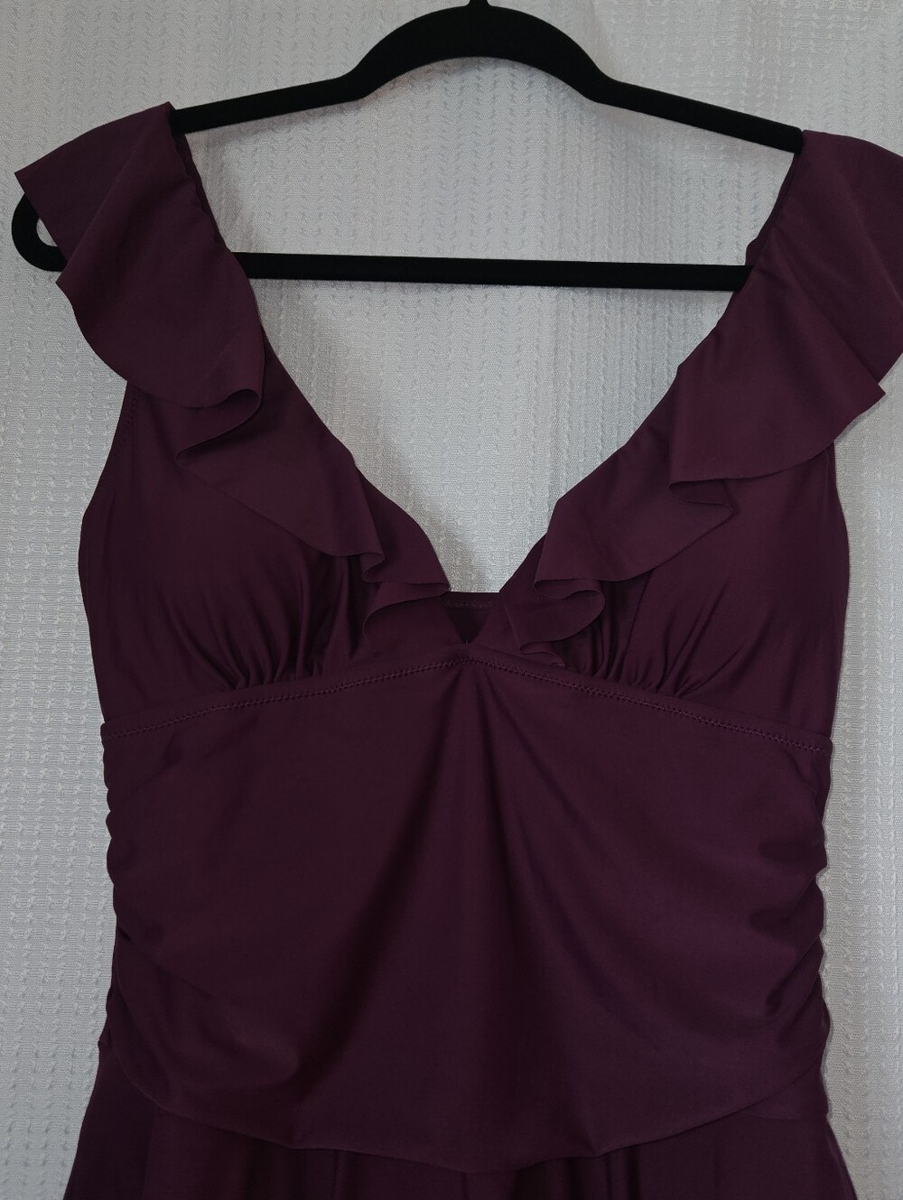 Ruffled V-Neck Shekini Swimdress in Raspberry NWT Size Large - Picture 3 of 10